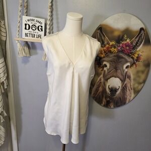 Ralph Lauren Purple Label Gwinnett Washed Satin Blouse Womens 4 White $990